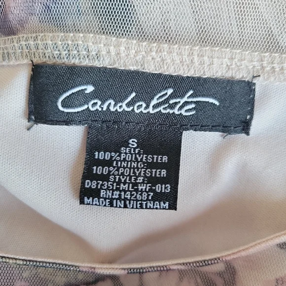 Candalite Dusty Pink Floral Mesh High Neck Maxi Dress Women's Size S - Picture 11 of 11